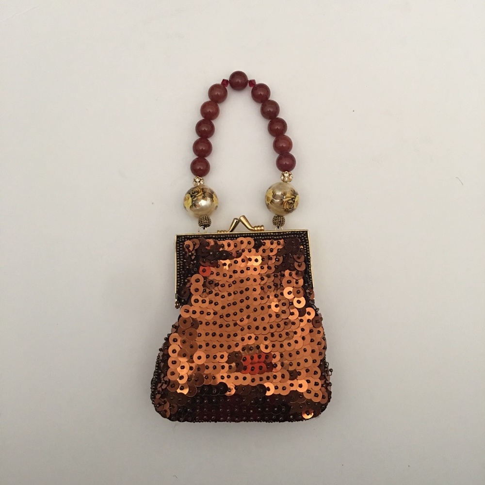 Lily Scott Bag Bronze Sequin Beaded Handle